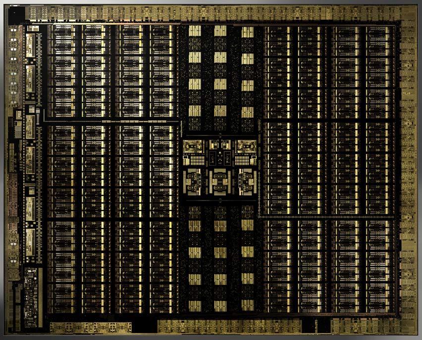 Internal Die layout of Nvida Turing TU102 GPU .